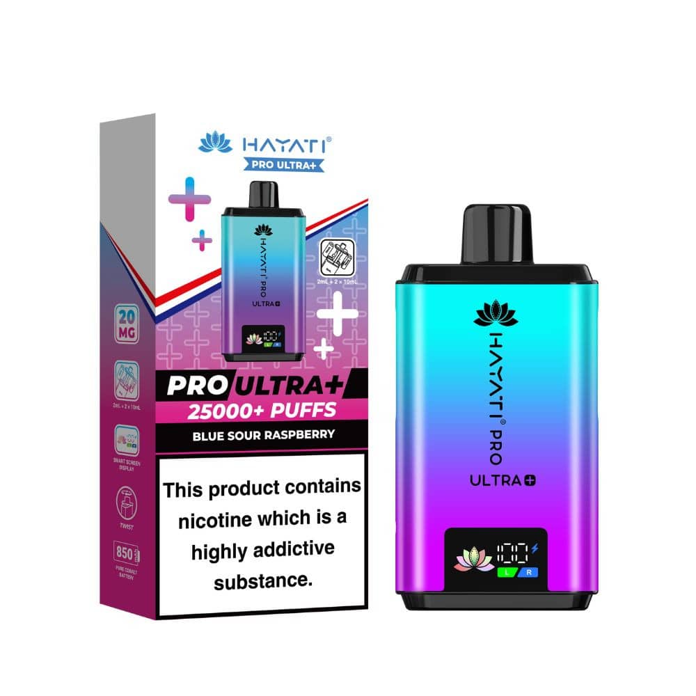 Hayati Pro Ultra Plus 25k Vape Kit Box of 5 Blue Sour Raspberry