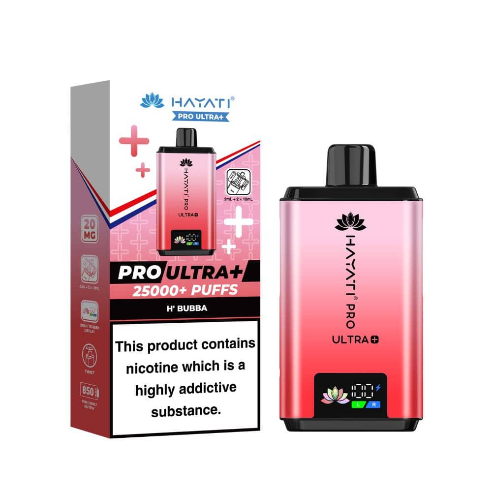Hayati Pro Ultra Plus 25k Vape Kit Box of 5 H'Bubba