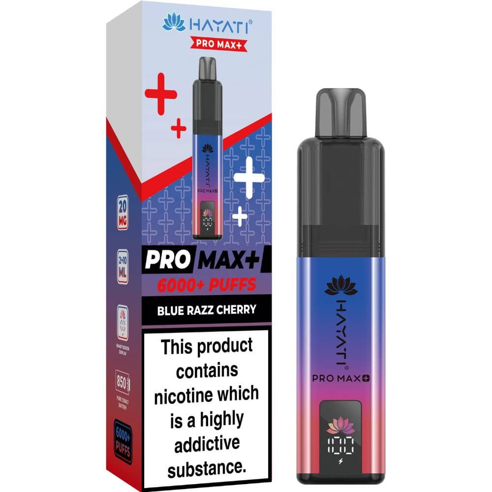 Hayati Pro Max Plus 6000 Vape Kit Box of 5 Blue Razz Cherry