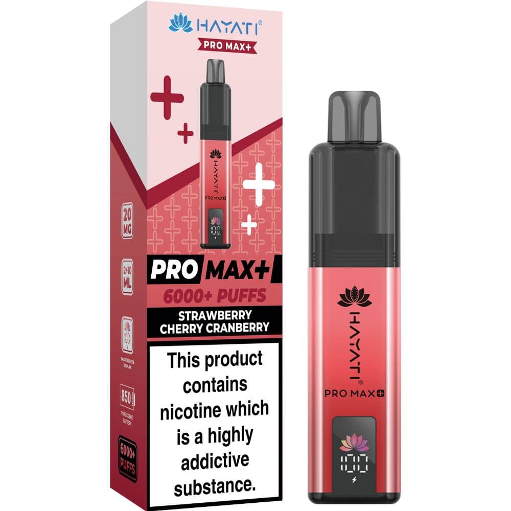 Hayati Pro Max Plus 6000 Vape Kit Box of 5 Strawberry Cherry Cranberry