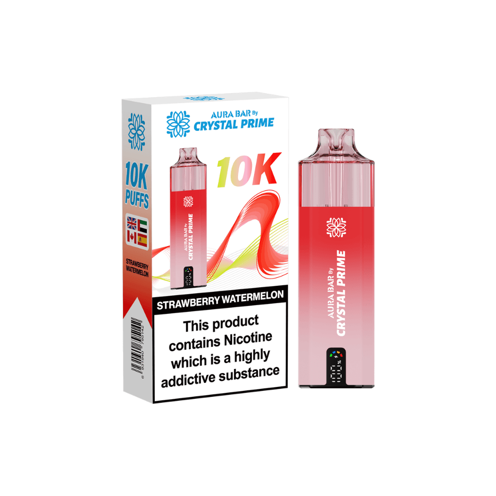 Crystal Prime Aura Bar 10k Vape Kit Box of 5 Strawberry Watermelon