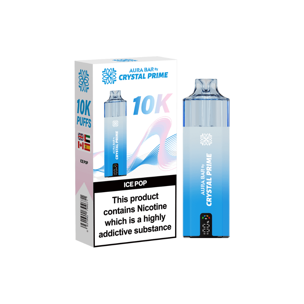 Crystal Prime Aura Bar 10k Vape Kit Box of 5 Ice Pop