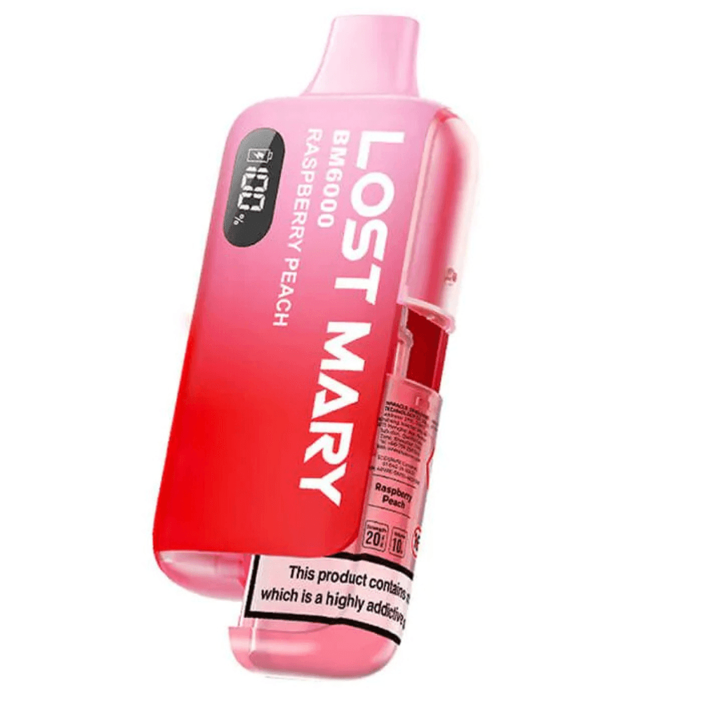 Lost Mary Bm6000 Vape Kit Box of 5 Raspberry Peach