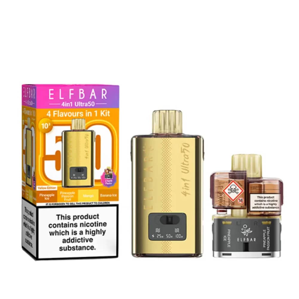 Elf Bar Ultra 50k Vape Kit Box of 5 Yellow Edition