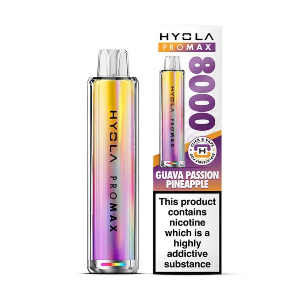 Hyola Pro Max 8000 Vape Kit Box of 5 Guava Passion Pineapple