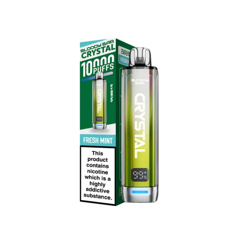 Bloody Bar Crystal 10k Vape Kit Box of 5 Fresh Mint