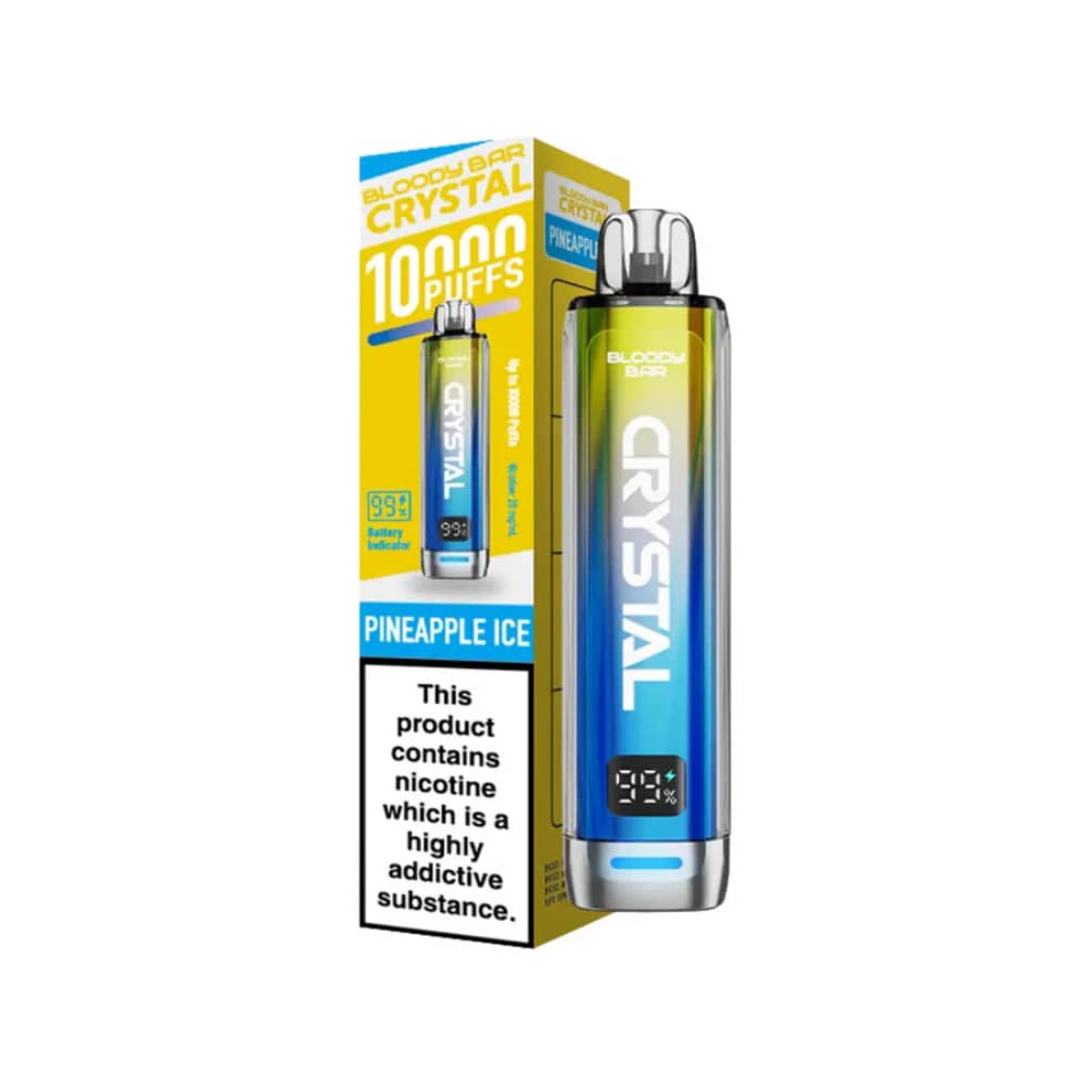 Bloody Bar Crystal 10k Vape Kit Box of 5 Pineapple Ice