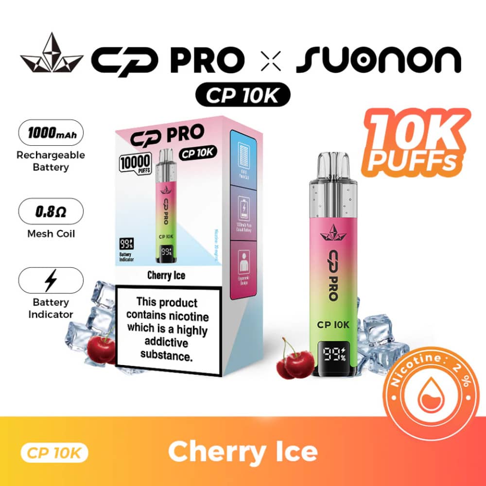 Crystal Pro CP 10k Vape Kit Box of 5 Cherry Ice