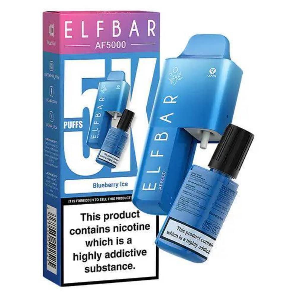 Elf Bar Af5000 Vape Kit Box of 5 Blueberry Ice