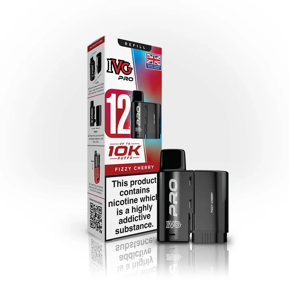 IVG Pro 10K Pods Pack of 5 | Refill Containers Fizzy Cherry