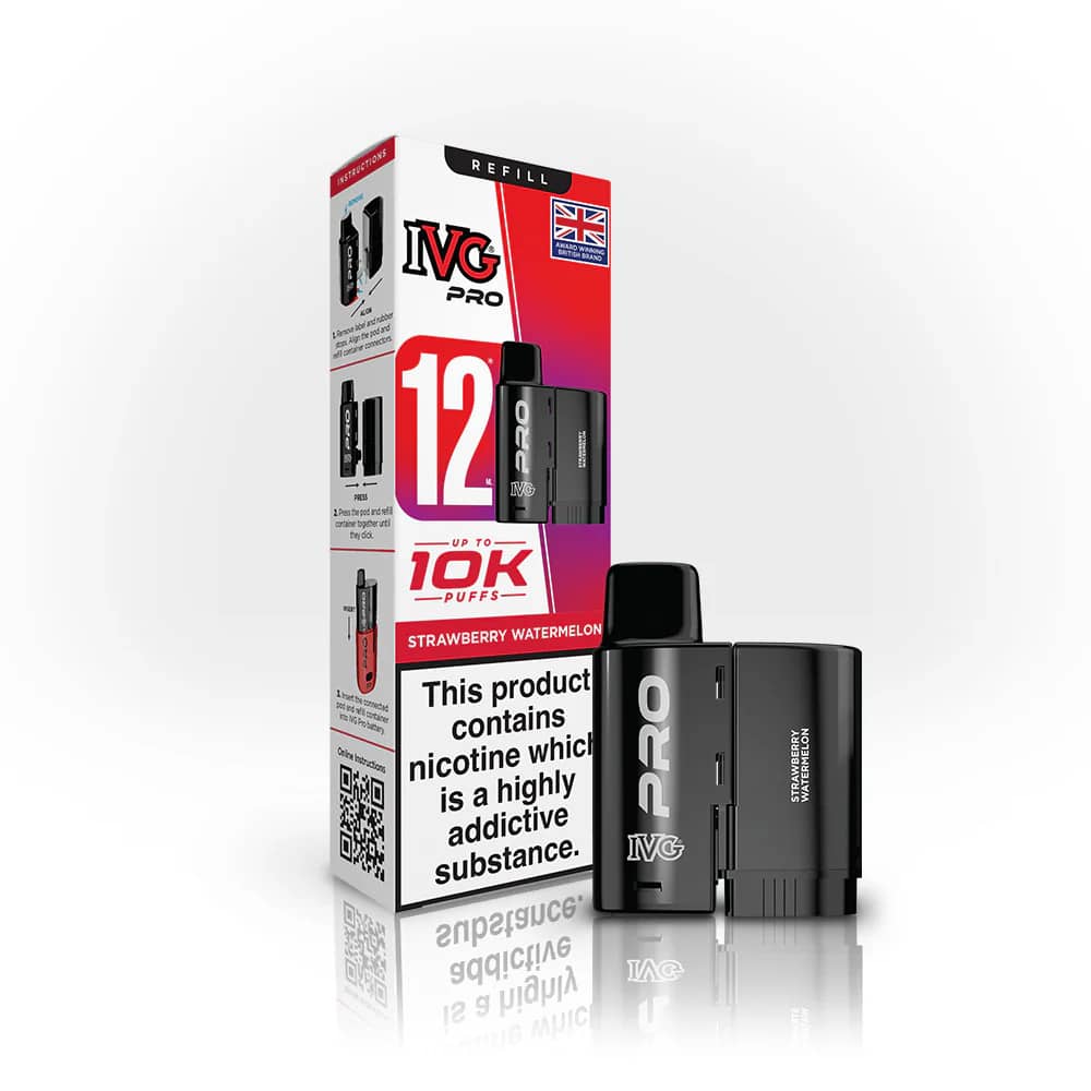 IVG Pro 10K Pods Pack of 5 | Refill Containers Strawberry Watermelon