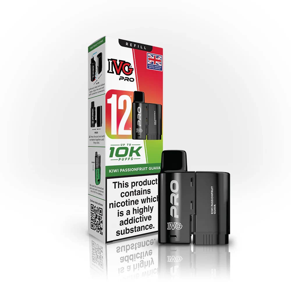 IVG Pro 10K Pods Pack of 5 | Refill Containers Kiwi Passionfruit Guava