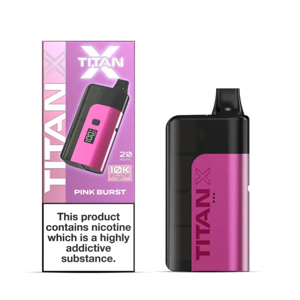 Titan X 10k Prefilled Vape Kit Box of 5 Pink Burst