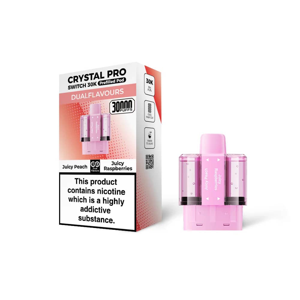 Crystal Pro Switch 30k Pods Pack of 5 Juicy Peach / Juicy Raspberries