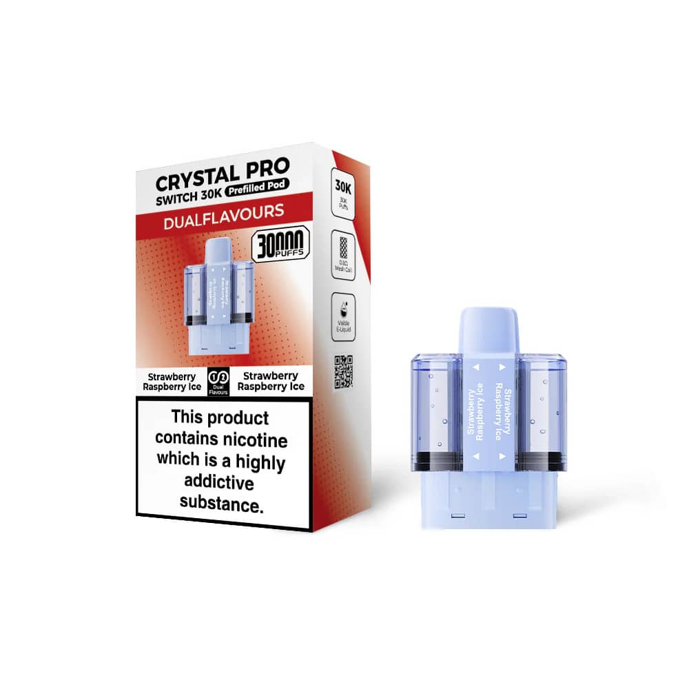 Crystal Pro Switch 30k Pods Pack of 5 Strawberry Raspberry Ice / Strawberry Kiwi