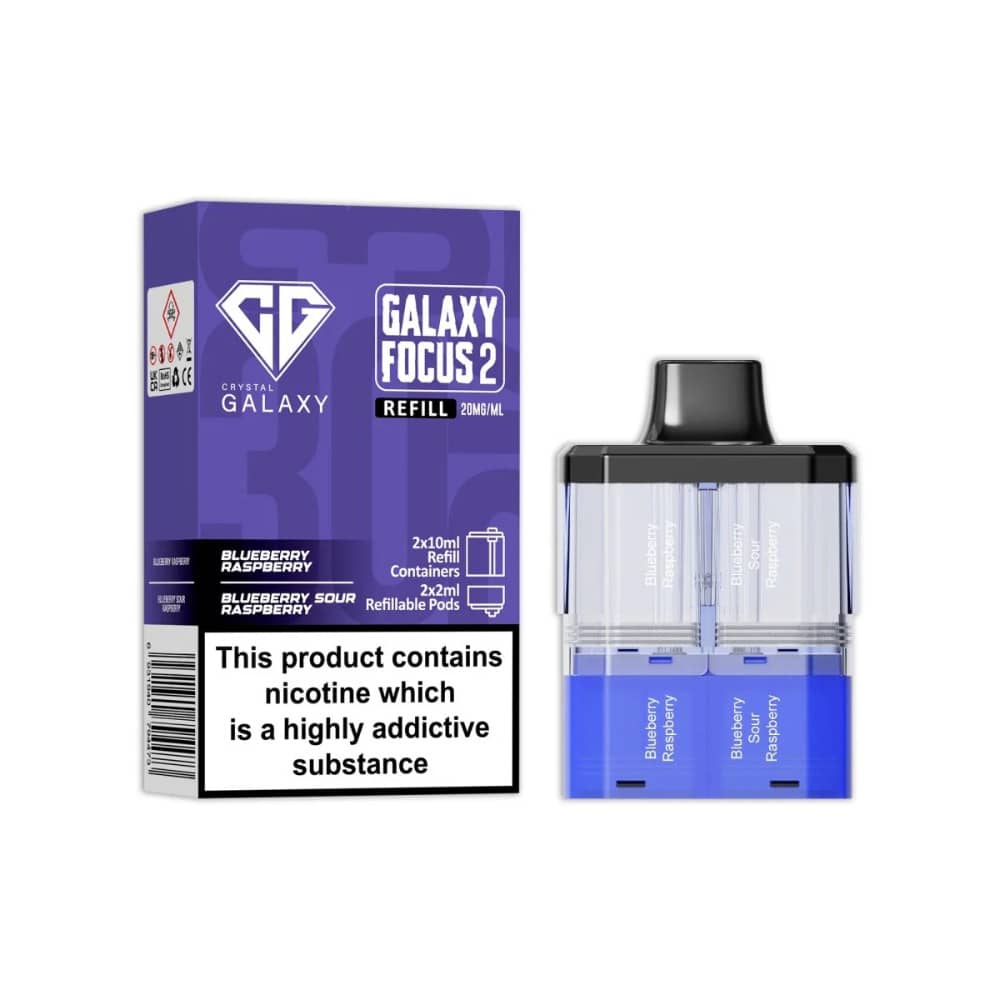 Crystal Galaxy 30k Focus 2 Pods Pack of 5 Blueberry Raspberry / Blueberry Sour Raspberry