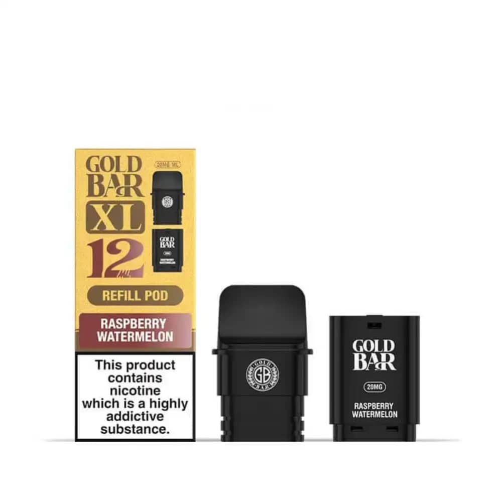 Gold Bar XL 10k Pods Pack of 5 Raspberry Watermelon