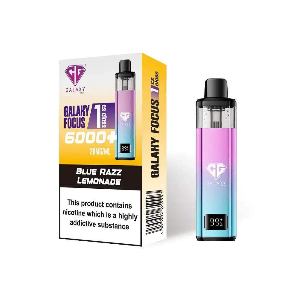 Crystal Galaxy Focus 6k Vape Kit Box of 5 Blue Razz Lemonade