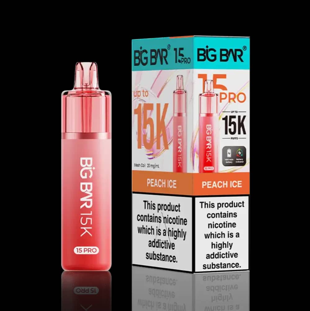 Big Bar Pro 15k Vape Kit Box of 5 Peach Ice