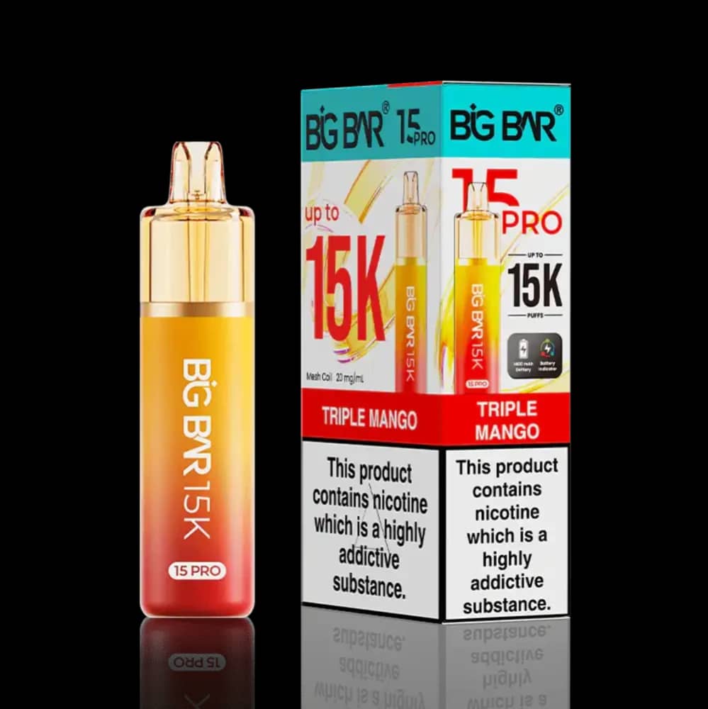 Big Bar Pro 15k Vape Kit Box of 5 Triple Mango