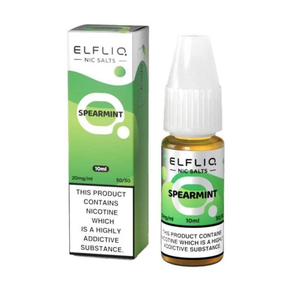 Elf Bar Elfliq Nic Salt E-Liquids 10ml Box of 10 Spearmint 10mg