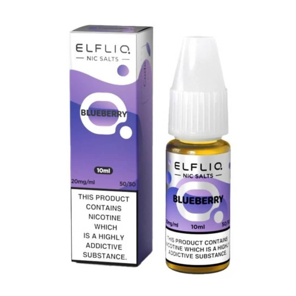 Elf Bar Elfliq Nic Salt E-Liquids 10ml Box of 10 Blueberry 20mg