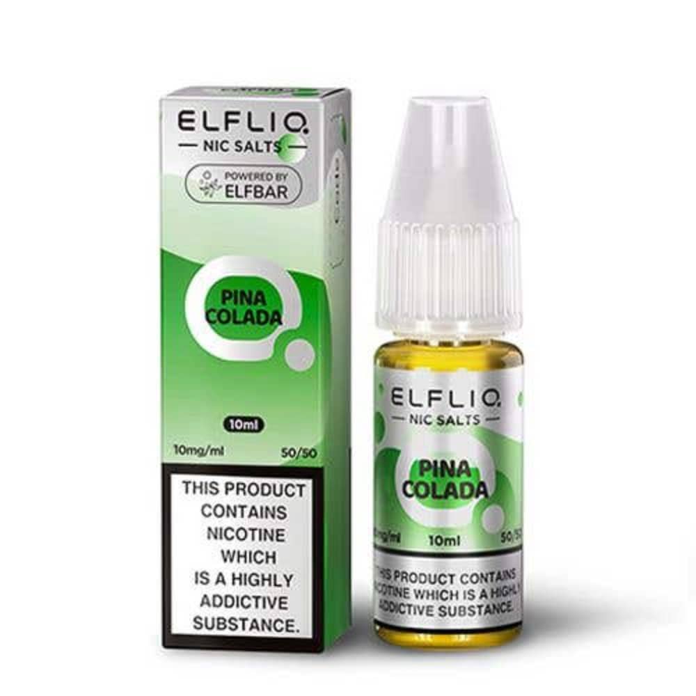 Elf Bar Elfliq Nic Salt E-Liquids 10ml Box of 10 Pina Colada 20mg