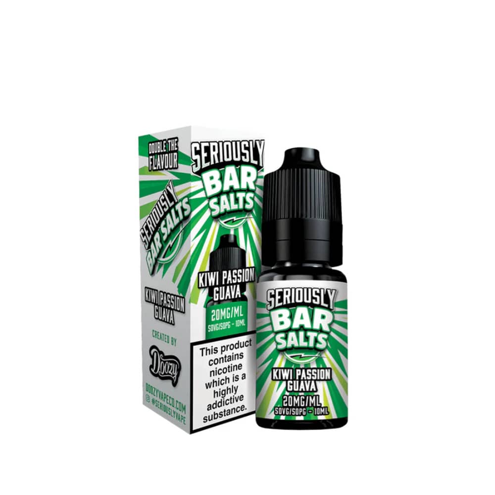 Doozy Seriously Bar Salts 10ml e liquids 10ml Box of 10 Kiwi Passion Guava 20mg