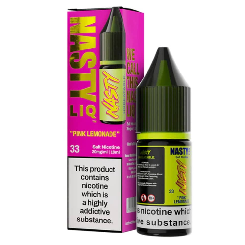 Nasty Liq Nic Salts e liquids 10ml Box of 10 Pink Lemonade 20mg