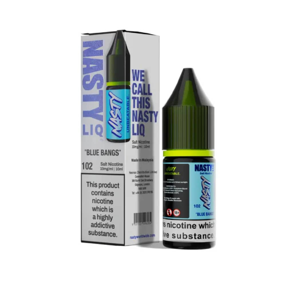 Nasty Liq Nic Salts e liquids 10ml Box of 10 Blue Bangs 10mg