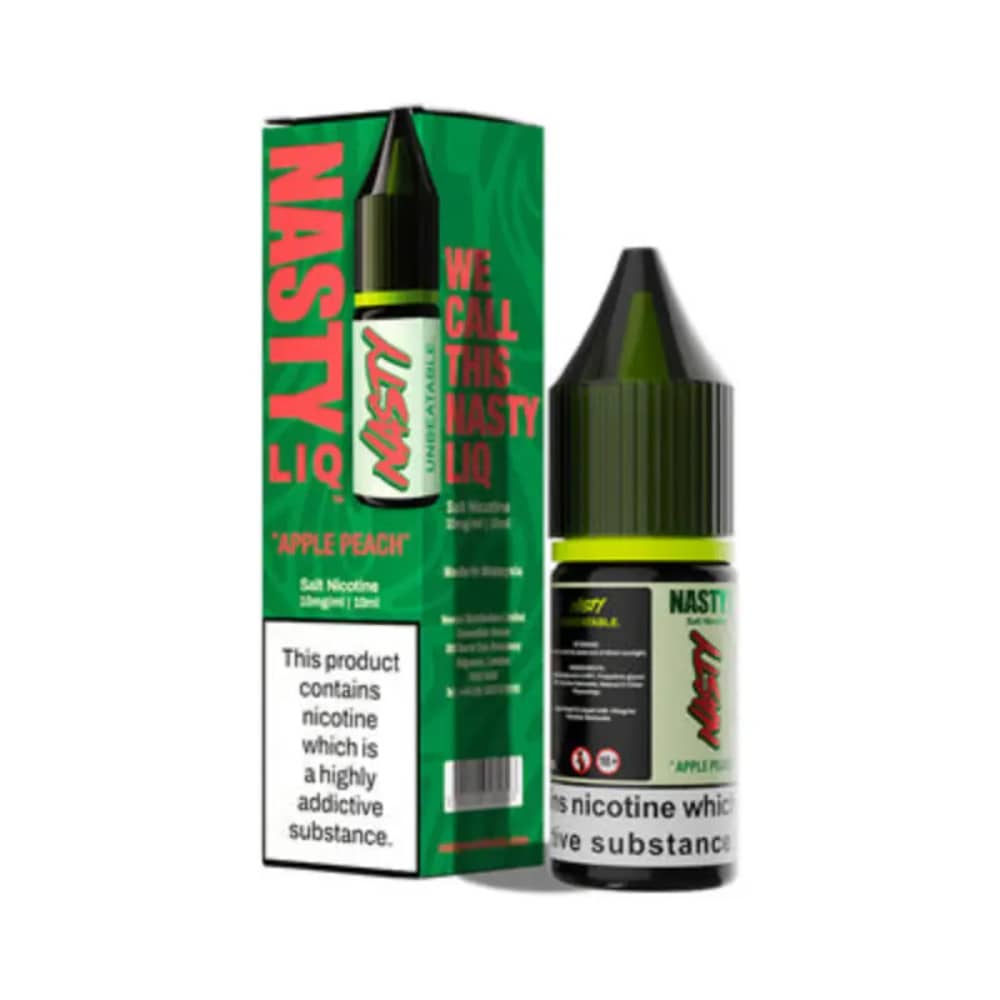 Nasty Liq Nic Salts e liquids 10ml Box of 10 Apple Peach 20mg