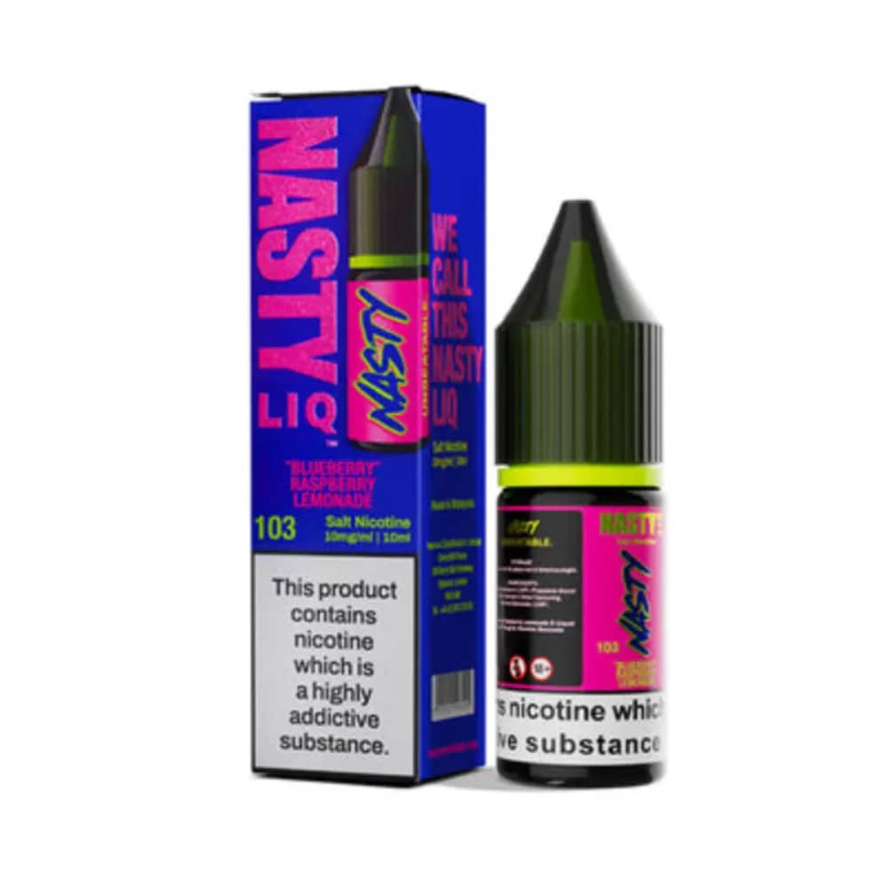 Nasty Liq Nic Salts e liquids 10ml Box of 10 Blue Raspberry Lemonade 10mg