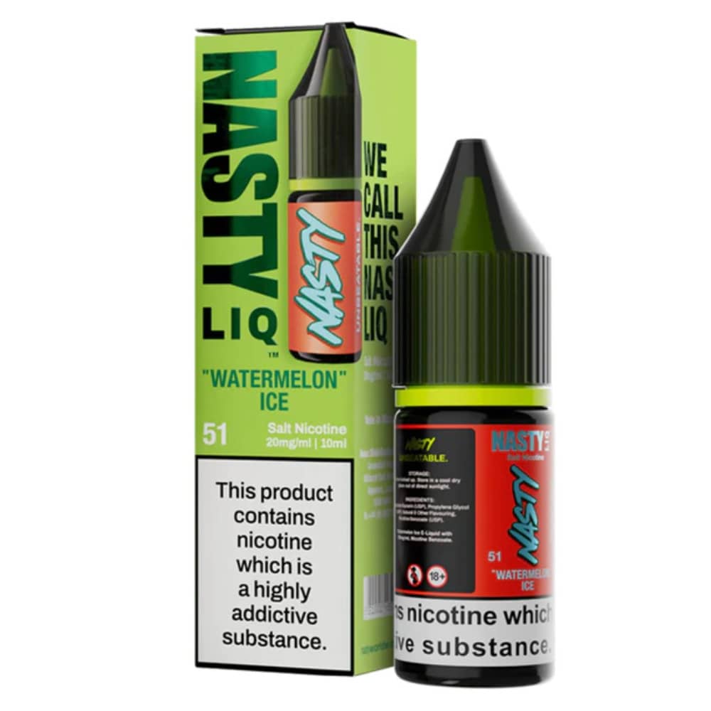 Nasty Liq Nic Salts e liquids 10ml Box of 10 Watermelon Ice 10mg