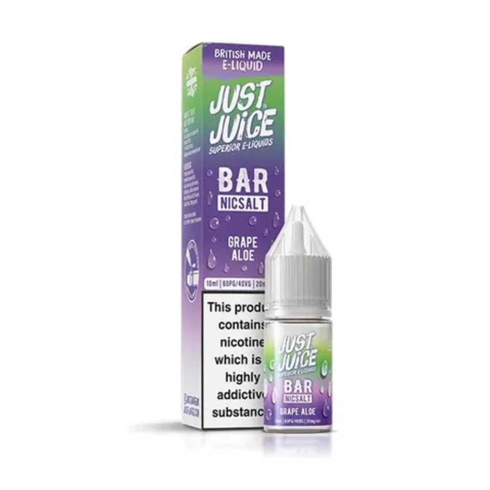 Just Juice Bar Nic Salts e liquids 10ml Box of 10 Grape Aloe 20mg