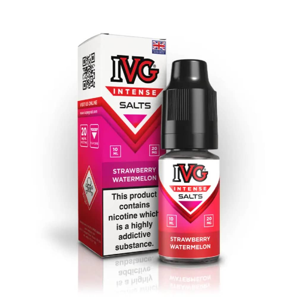IVG Intense Nic Salts e liquids 10ml Box of 10 Strawberry Watermelon 20mg