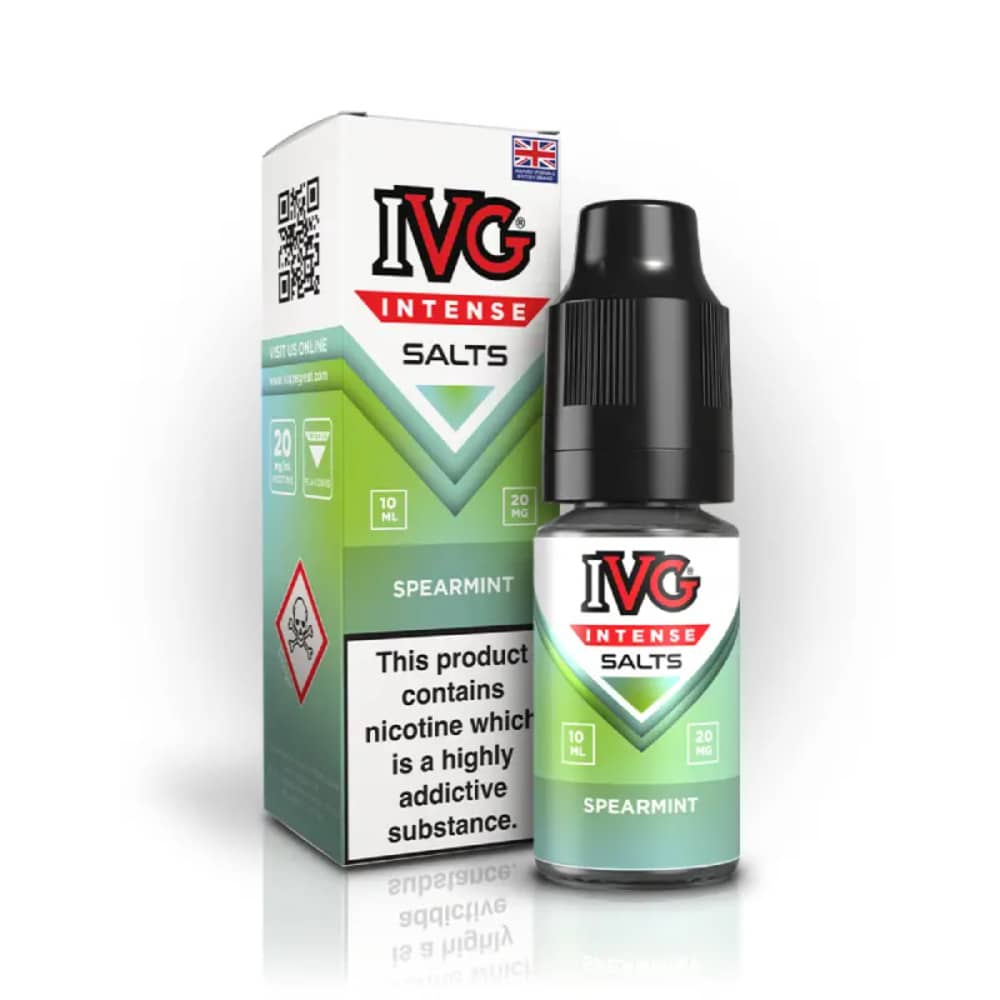 IVG Intense Nic Salts e liquids 10ml Box of 10 Spearmint 20mg