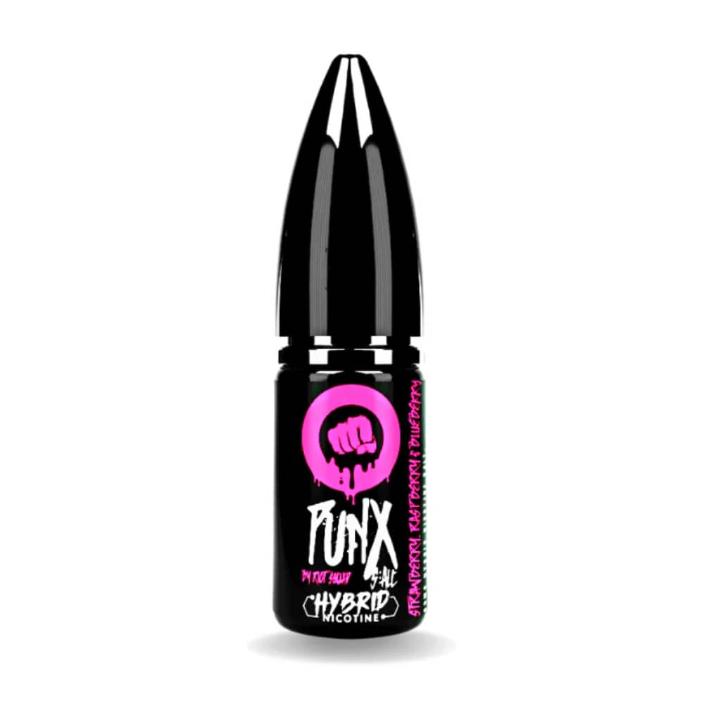 Riot Squad Punx Nic Salts e liquids 10ml Box of 10 Strawberry Raspberry & Blueberry 20mg
