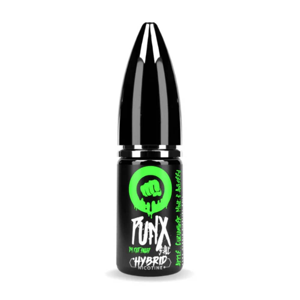 Riot Squad Punx Nic Salts e liquids 10ml Box of 10 Apple Cumcumber Mint & Aniseed 20mg