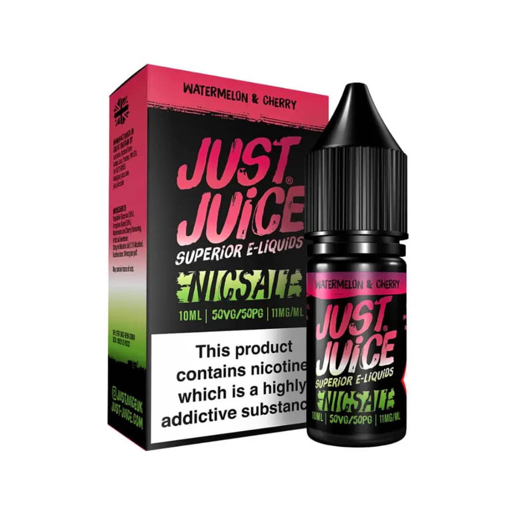 Just Juice Original Nic Salts e liquids 10ml Box of 5 Watermelon & Cherry 20mg