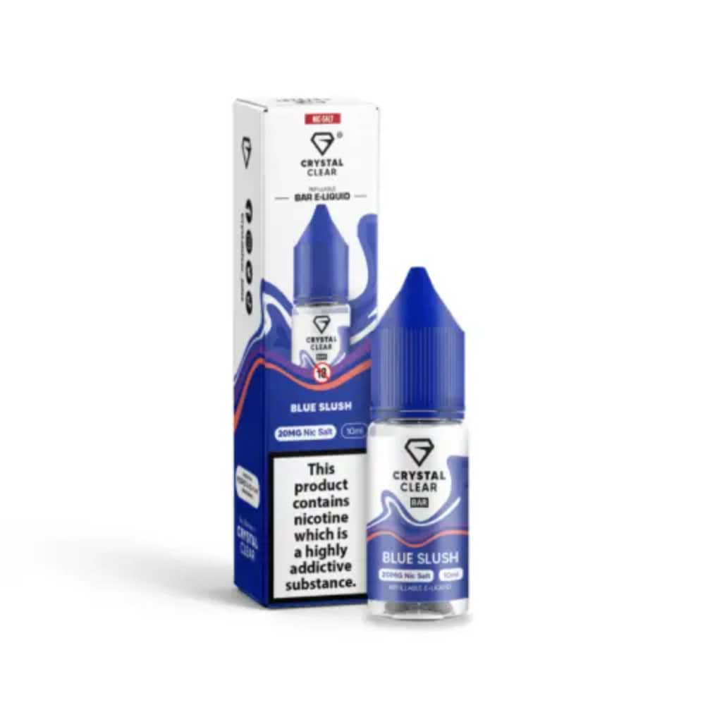 Crystal Clear Nic Salts e liquids 10ml Box of 10 Blue Slush 10mg