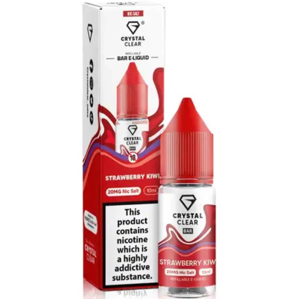 Crystal Clear Nic Salts e liquids 10ml Box of 10 Strawberry Kiwi 20mg