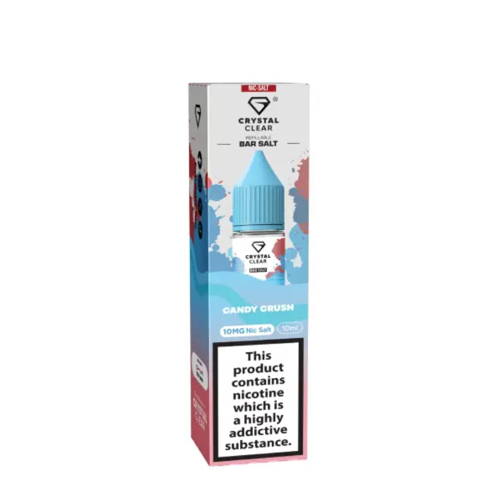 Crystal Clear Nic Salts e liquids 10ml Box of 10 Candy Crush 10mg