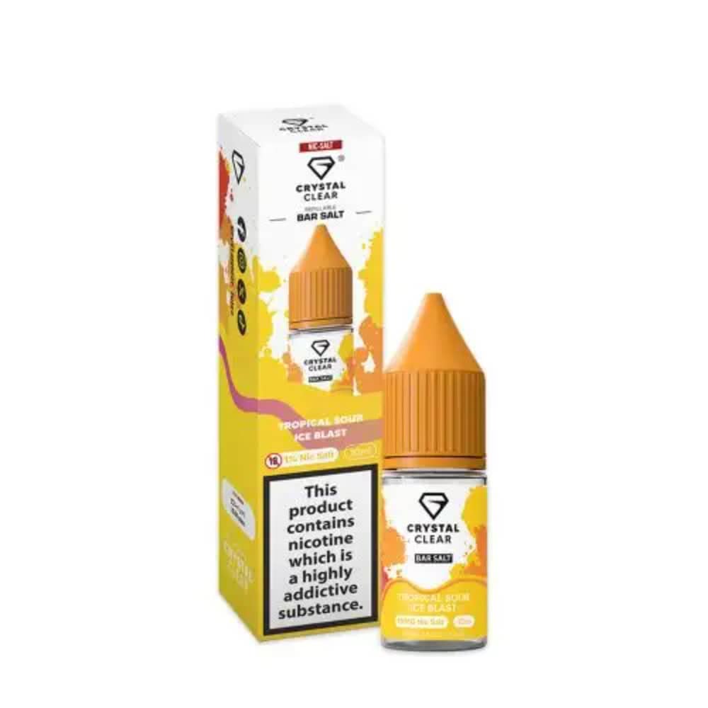 Crystal Clear Nic Salts e liquids 10ml Box of 10 Tropical Sour Ice 10mg