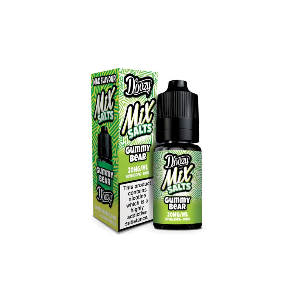Doozy Mix Nic Salts 10ml e liquids 10ml Box of 10 Gummy Bear 10mg
