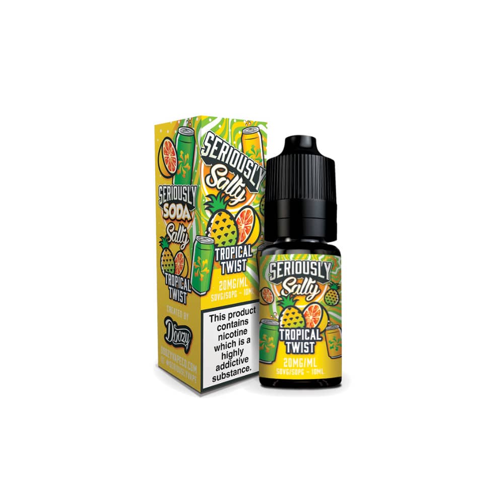 Doozy Serious Soda Nic Salts e liquids 10ml Box of 10 Tropical Twist 10mg