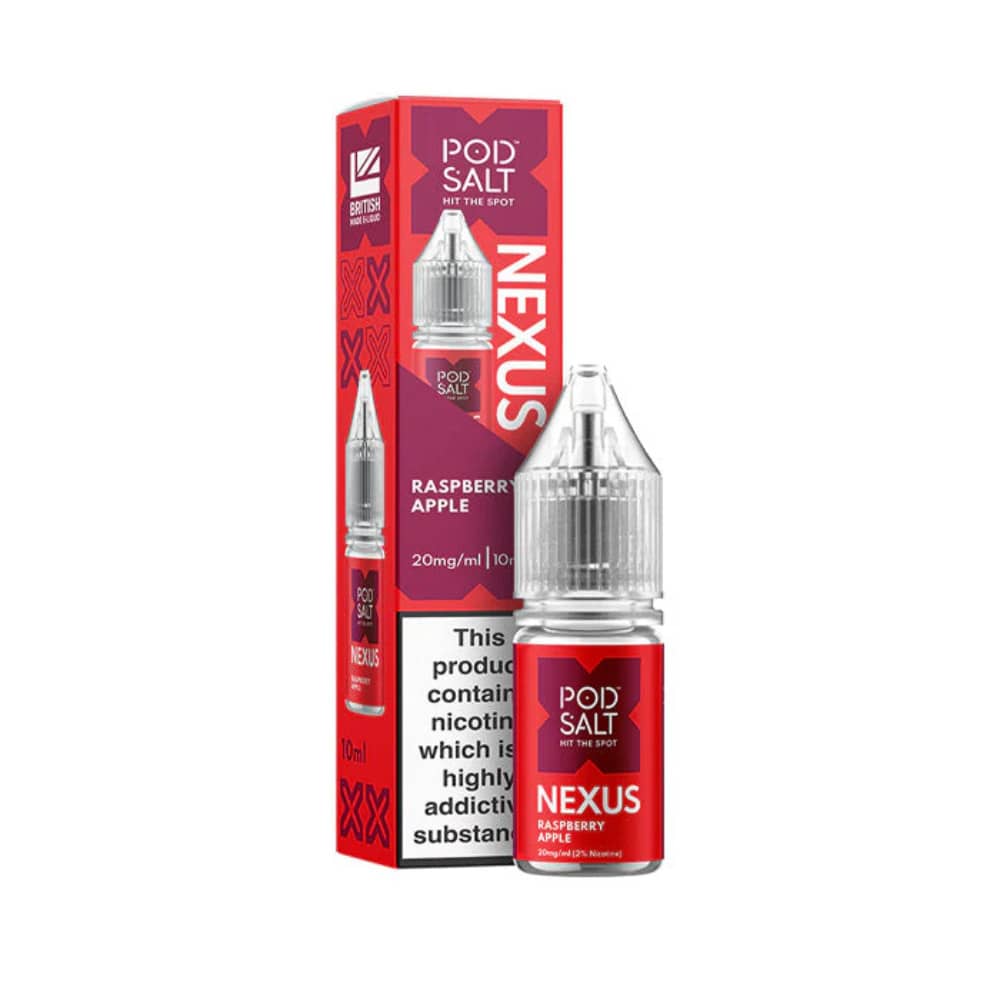 Pod Salt Nexus e liquids 10ml Box of 10 Raspberry Apple 10mg