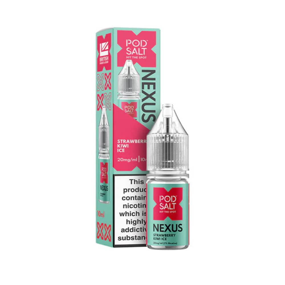 Pod Salt Nexus e liquids 10ml Box of 10 Strawberry Kiwi Ice 10mg
