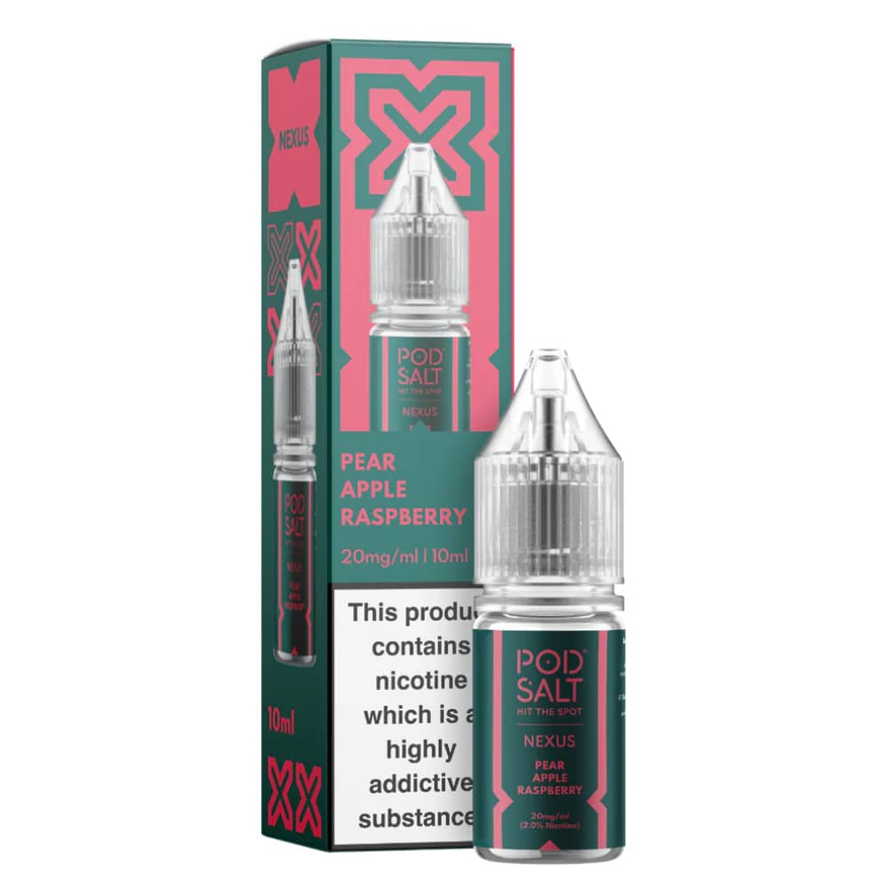 Pod Salt Nexus e liquids 10ml Box of 10 Pear Apple Raspberry 20mg