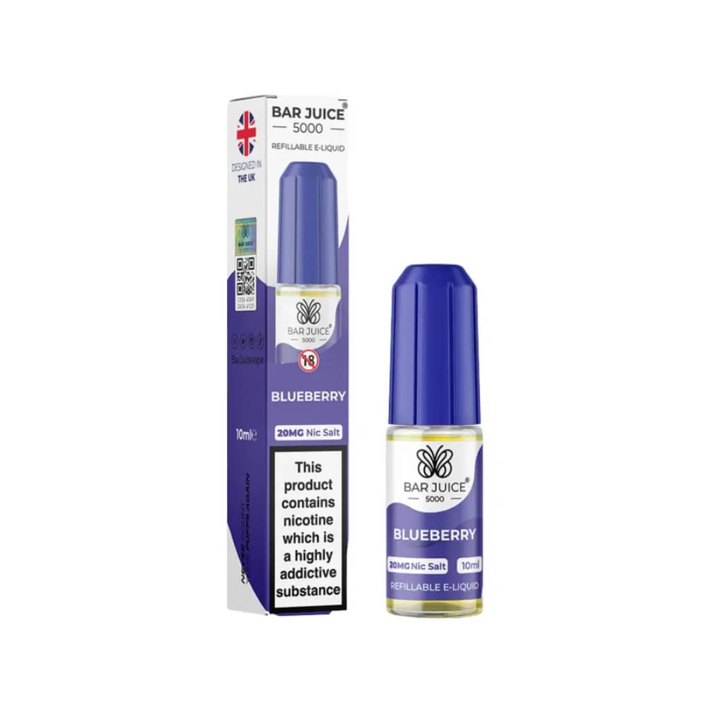 Bar Juice Nic Salts E-Liquids 10ml Box of 10 Blueberry 10mg