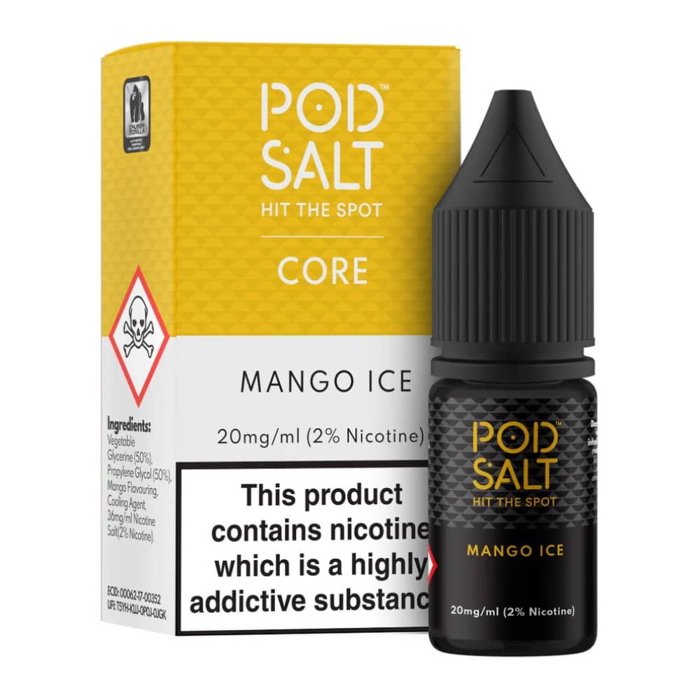 Pod Salt Core Nic Salts e liquids 10ml Box of 5 Mango Ice 20mg